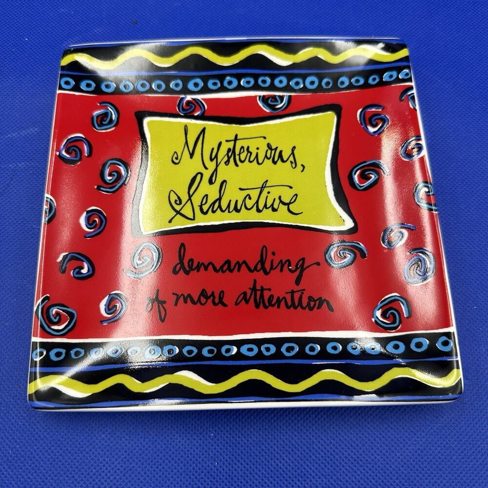 Joyce Shelton Plate‎ Trinket Dish Fine Wining “Mysterious Seductive…Attention”